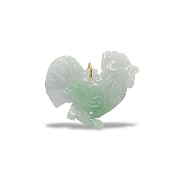 Rooster Zodiac Sign Jade Pendant (14K)