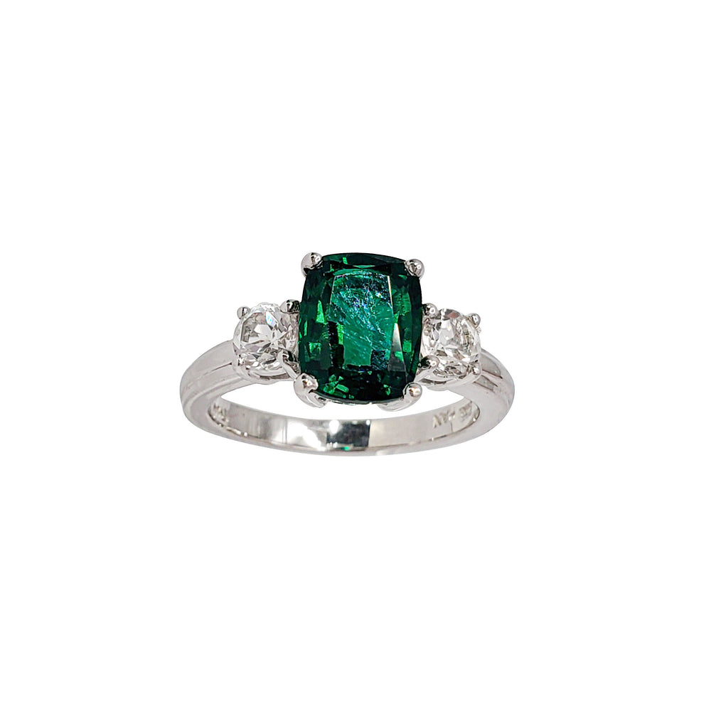 Zirconia Emerald Silver Ring