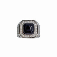 Black Onyx Square Ring (Silver)