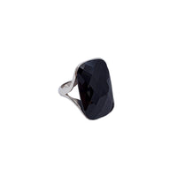 Rectangular Black Onyx Ring (Silver)