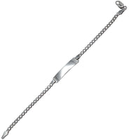 Solid Curb Link ID Tag Bracelet (Silver)