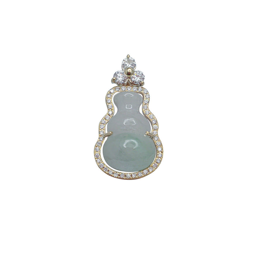 Diamond Jade Gourd Pendant (14K)