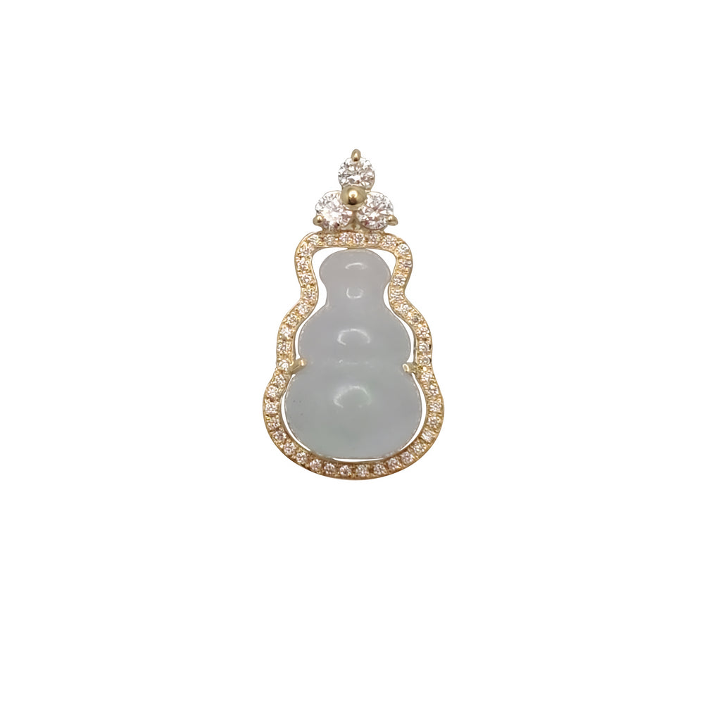Diamond Jade Gourd Pendant (14K)