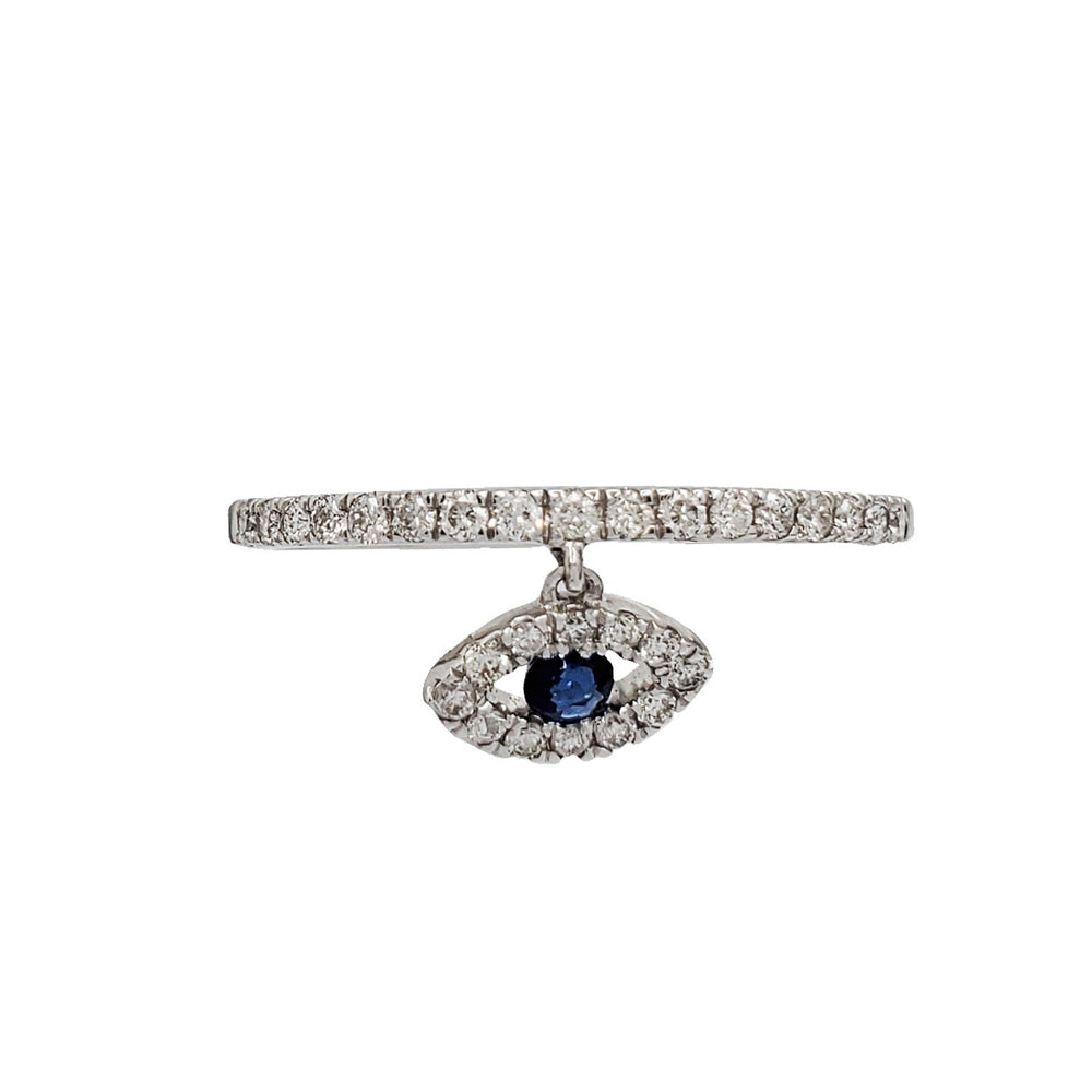 Diamond Evil Eye Dangling Ring (14K)