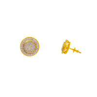 Round Diamond Screw Earring (14K) Y/G