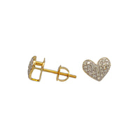 Round Diamond Cut Heart Earrings (14K)