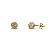 Zirconia Iced-Out Ball Stud Earrings (14K)