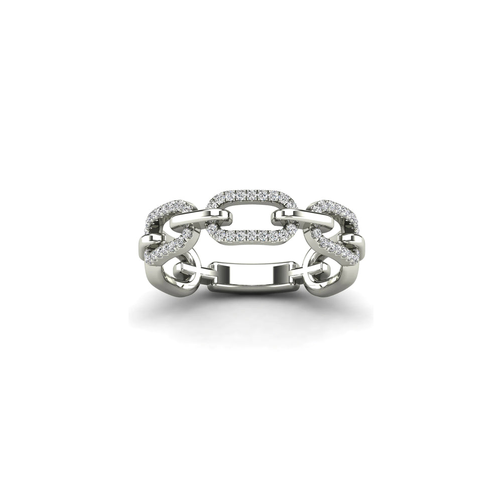 Cable White Gold Ring 0.19 Carats