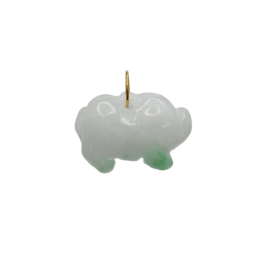 Pig Zodiac Sign Jade Pendant (14K)