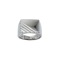 Regal Textured Rectangle Signet Ring (Silver)