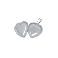 Floral Texture Puffy Locked Heart Pendant (Silver)