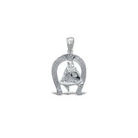 Textured Horseshoe & Horse Head Pendant (Silver)