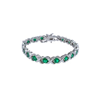 Green Cubic Zirconia Fancy Bracelet ( SILVER )