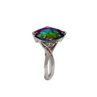 Zirconia Mistyc Topaz Oval Ring (Silver)