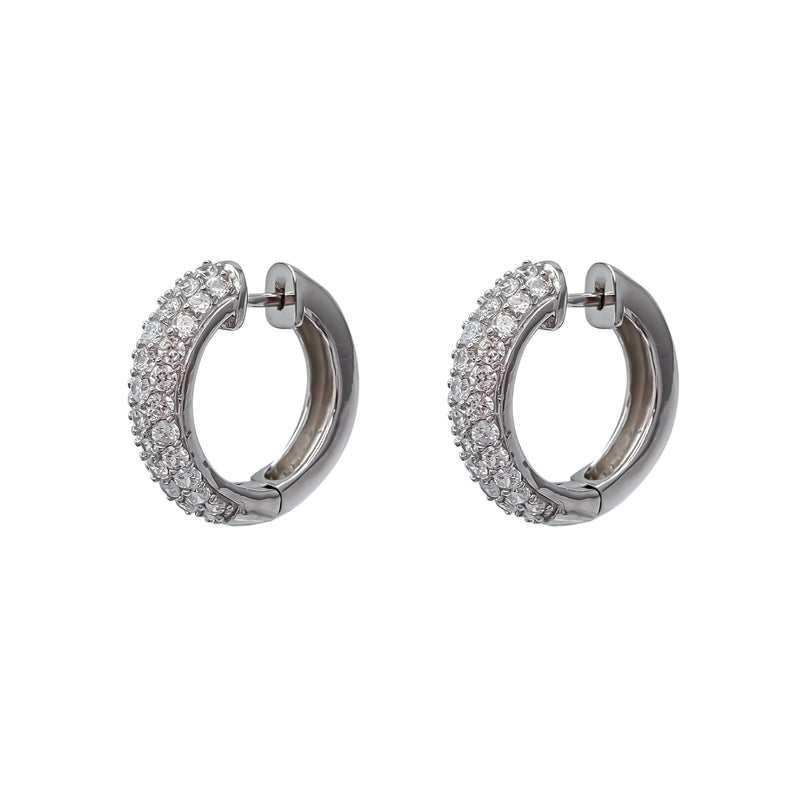 John Hardy Twisted Pave' Hoop Earrings with Black Sapphires and Black –  Mountz Jewelers