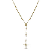 Diamond-Cuts Beads Rosary Necklace (14K)