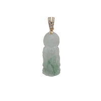 Diamond Jade Guanyin Pendant (14K)