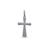 Iced-Out Iced-Link Cross Pendant (Silver)