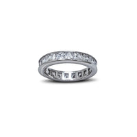 Inel de bandă pentru eternitate cu tăietură prințesă (argintiu)