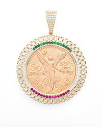 "50 Pesos" Mexican Centenario Coin Pendant (14K)