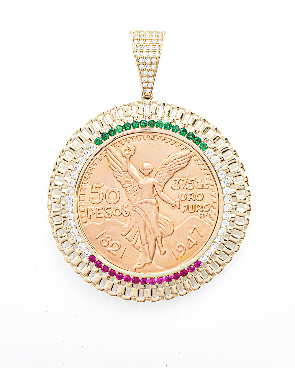 "50 Pesos" Mexican Centenario Coin Pendant (14K)