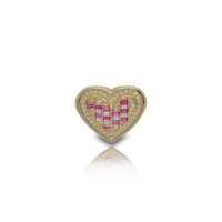 Emerald CZ Heart Shape Ring (14K)