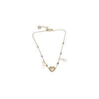 CZ Heart Charm bracelet (14K)