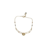 CZ Heart bracelet (14K)