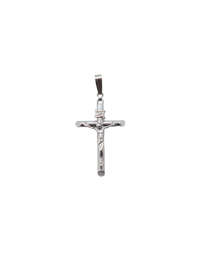 White Gold Cross Jesus Pendant (14K)