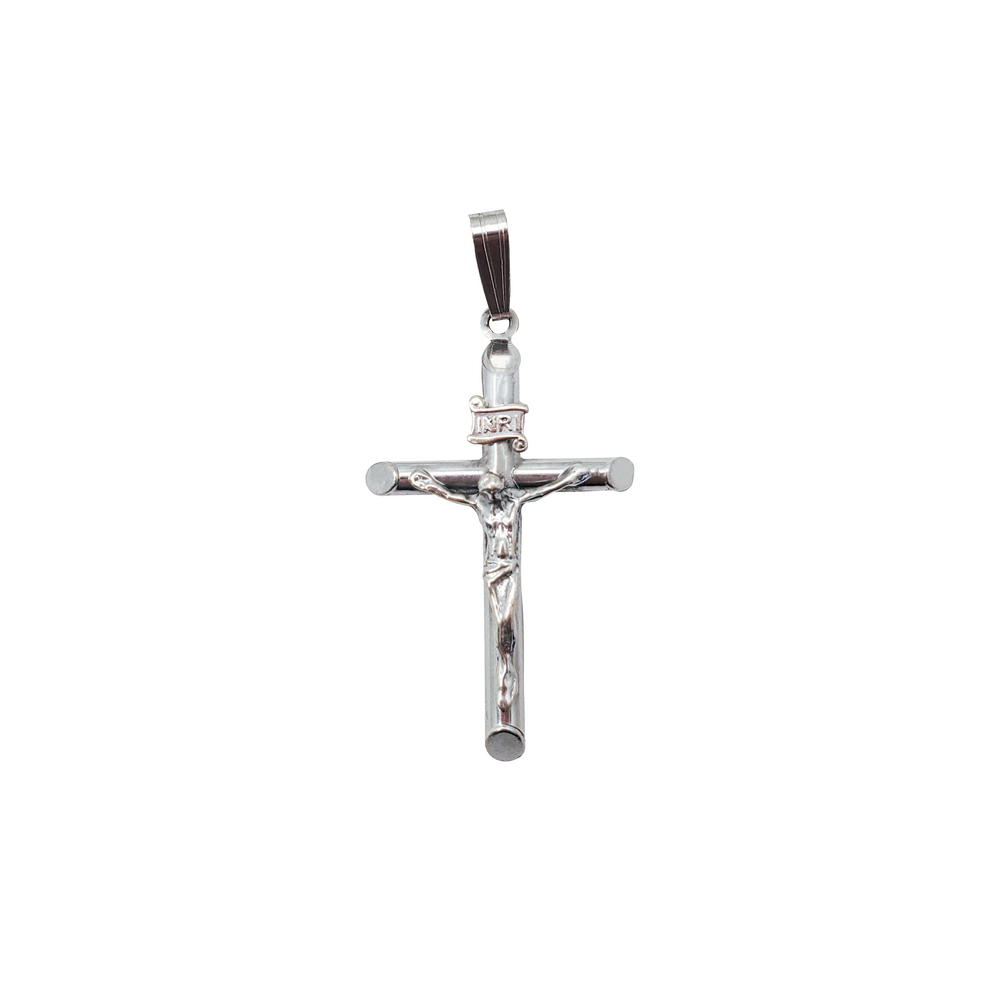White Gold Cross Jesus Pendant (14K)