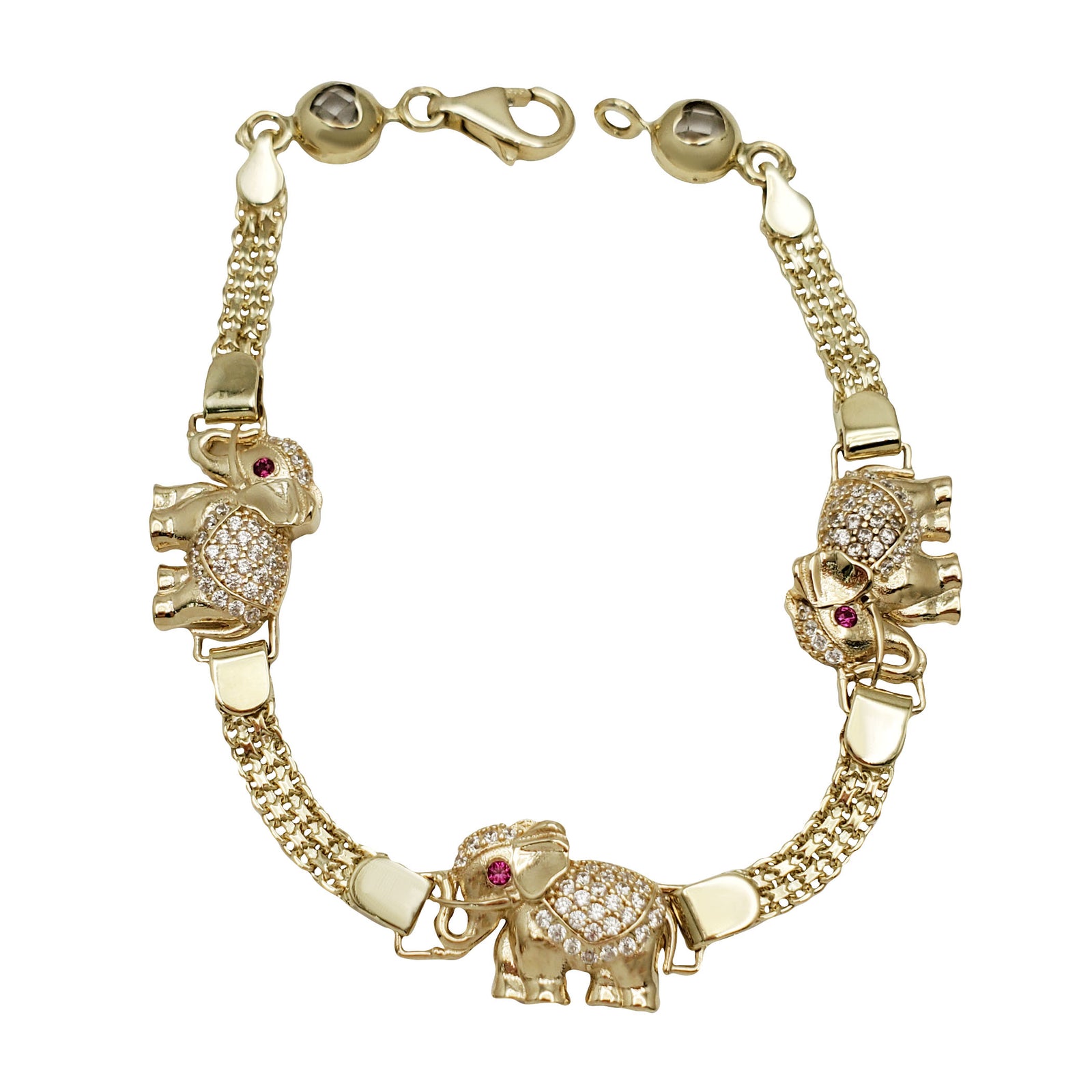 Zirconia Elephant Bismark Bracelet (14K) – Popular J
