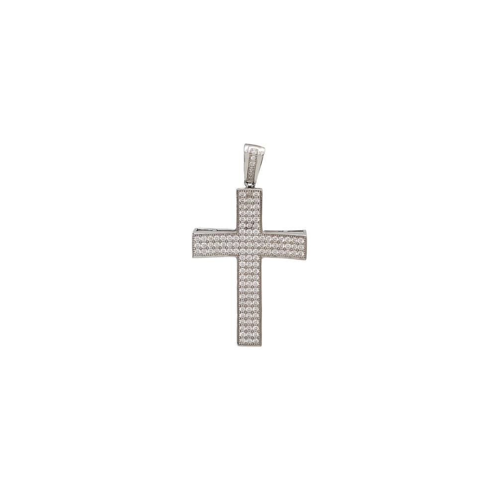 Iced-Out Cross Pendant (Silver)