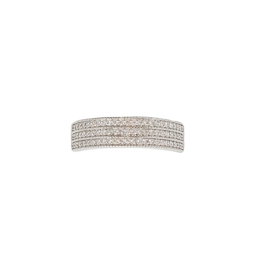 Iced-Out Three Rows Ring (Silver)