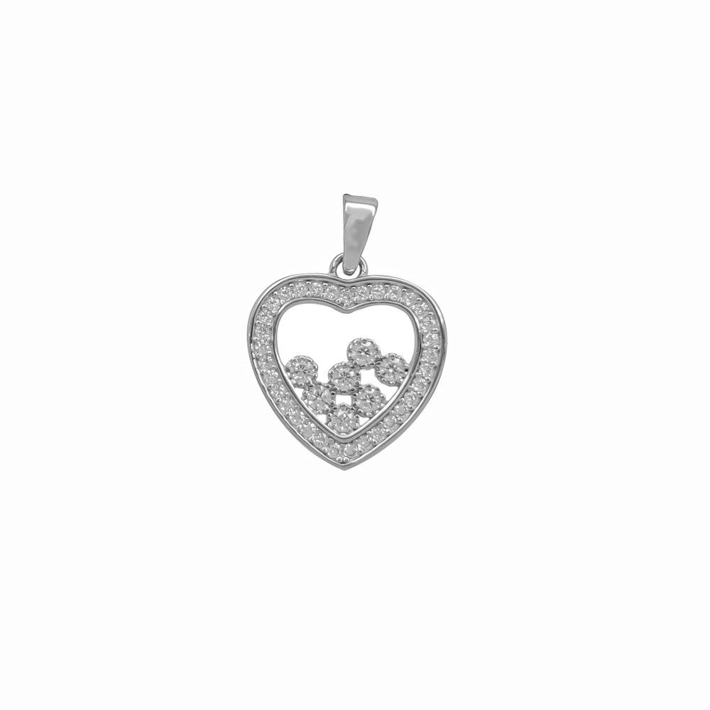 Zirconia Heart Pendant (Silver)