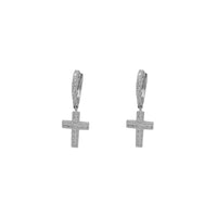 Baguette ZC Dangling Cross Earrings (Silver)
