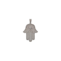 Cubic Zirconia Hamsa Hand Pendant (Silver)