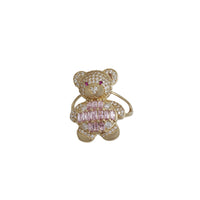 Iced-Out Baguette Bear Rings (14K)