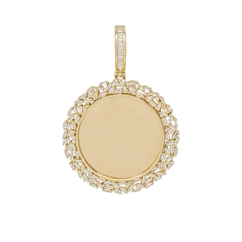 Baguette  Diamond Picture Medallion Pendant (14K)