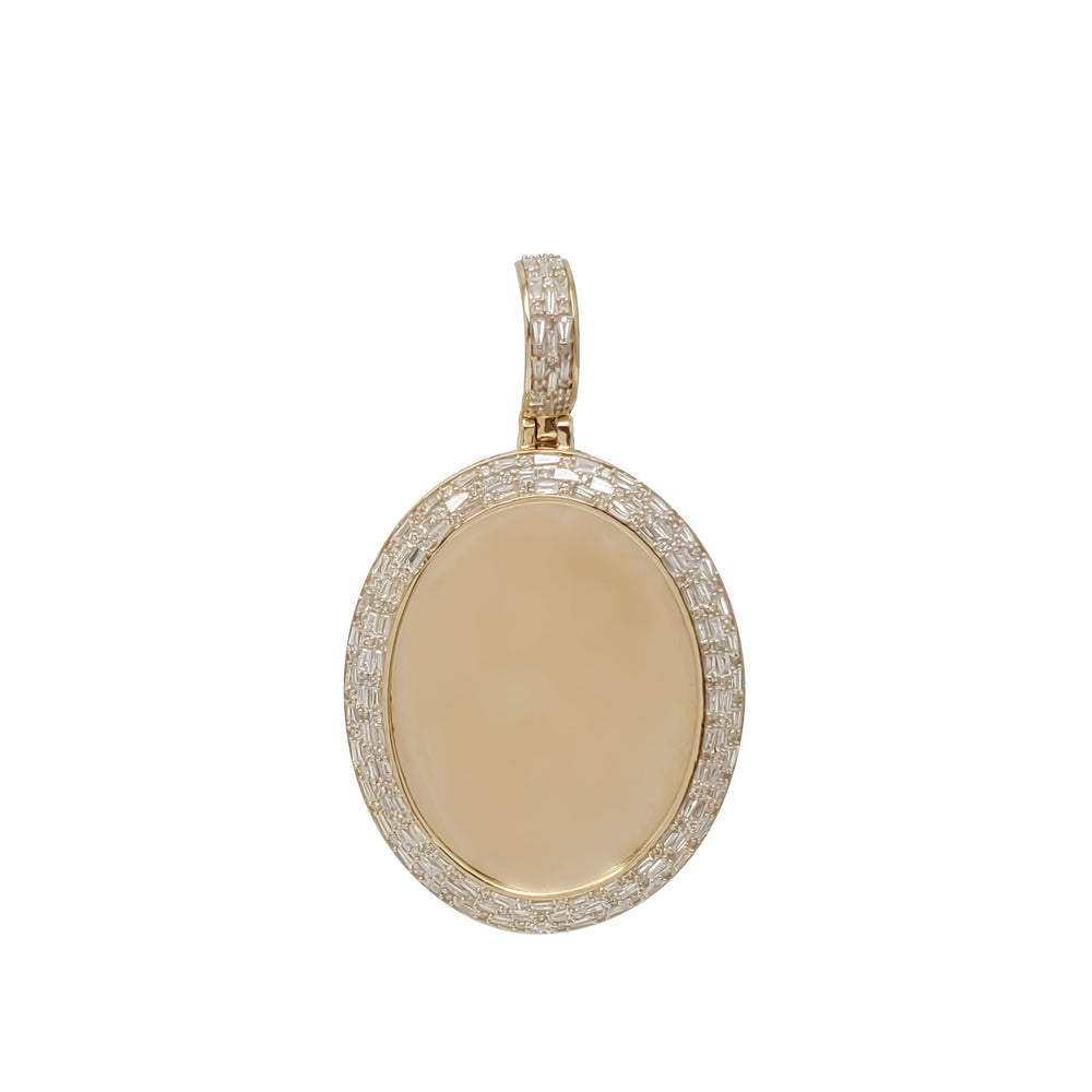 Baguette & Oval Brilliant Picture Medallion Pendant (14K)