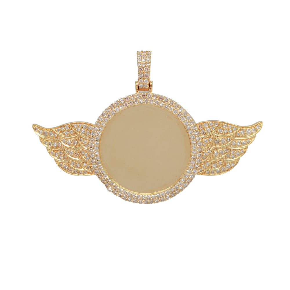 Diamond Winged Picture Medallion Pendant (14K)