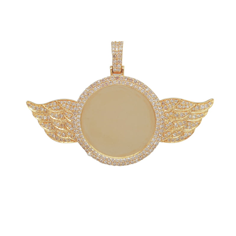 Diamond Winged Picture Medallion Pendant (14K)