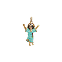 Diamond Enamel Baby Jesus Pendant (14K)