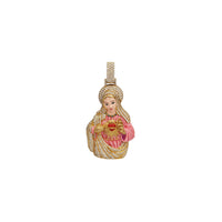 Diamond Enamel Virgin Mary Pendant (14K)
