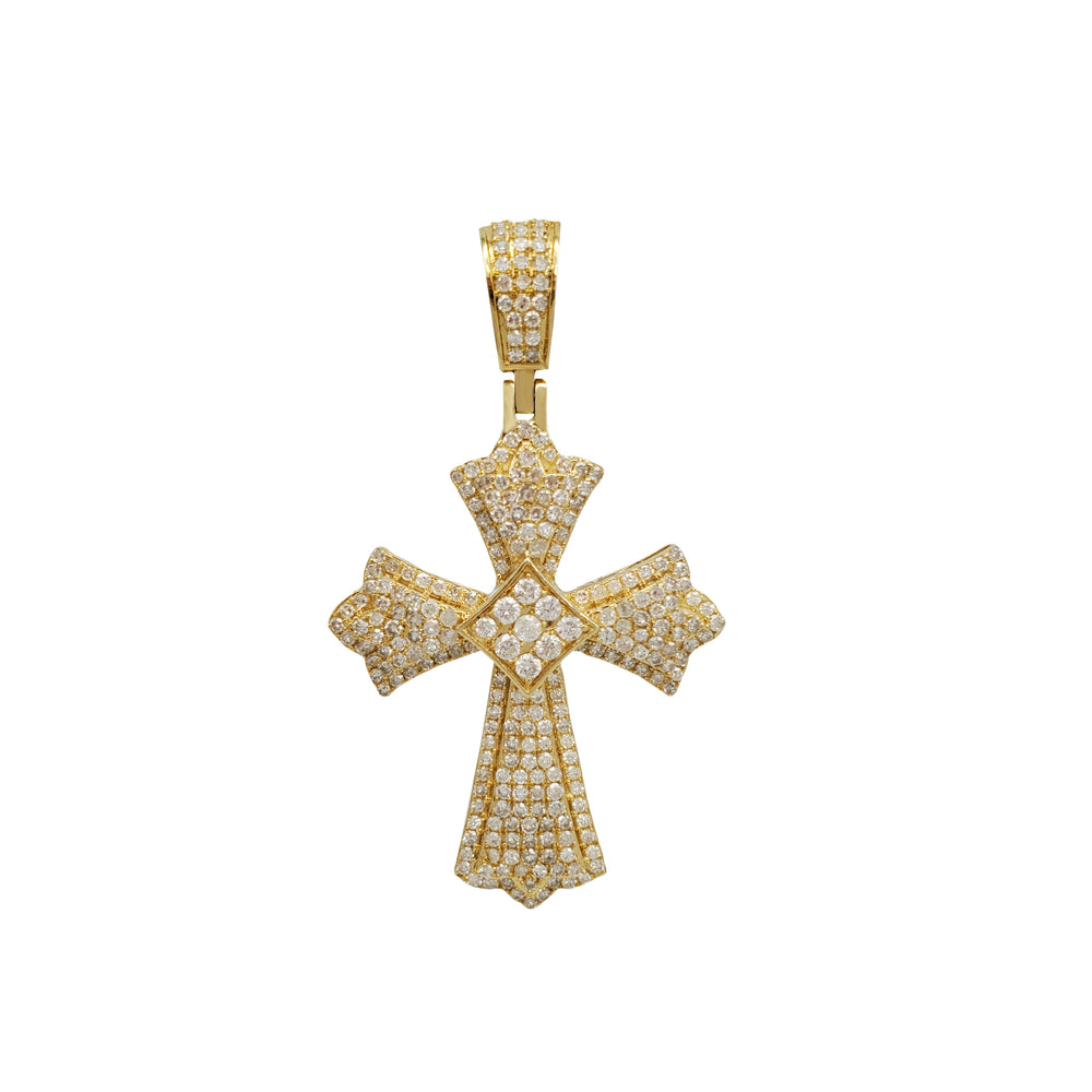 Yellow Gold Diamond Cross Pendant (14K)