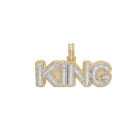 Two-Tone Diamond Baguette King Pendant (14K)