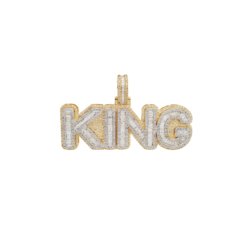 Two-Tone Diamond Baguette King Pendant (14K)