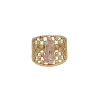 Two Tone Textured Virgin Mary Ring (14K)