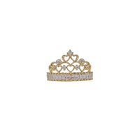 Round and Baguette Cubic Zirconia Queen Heart Crown Ring