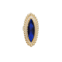 Blue Marquise-Shaped Cubic Zirconia Ring (14K)