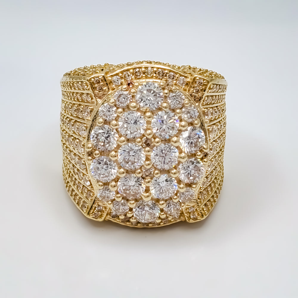 Iced-Out Round cut Ring (14K)